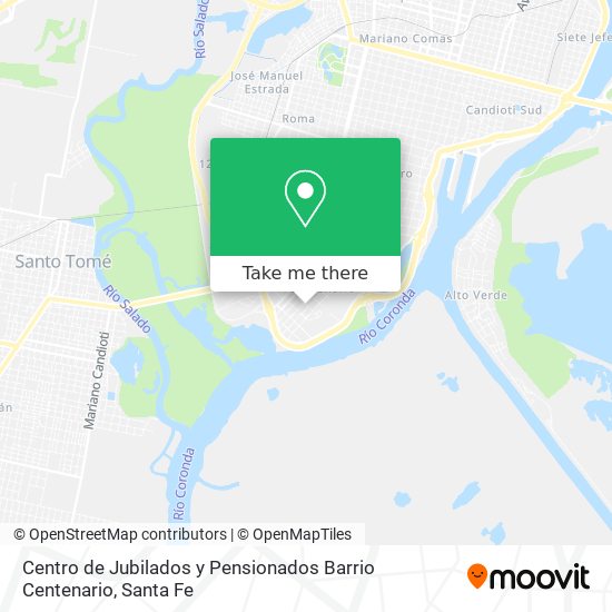 Mapa de Centro de Jubilados y Pensionados Barrio Centenario