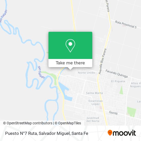 Mapa de Puesto N°7 Ruta, Salvador Miguel