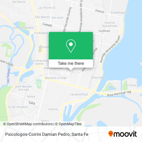 Psicologos-Coirini Damian Pedro map