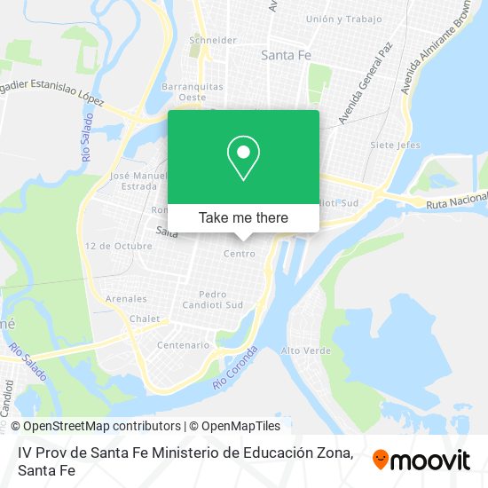 Mapa de IV Prov de Santa Fe Ministerio de Educación Zona