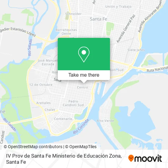 IV Prov de Santa Fe Ministerio de Educación Zona map
