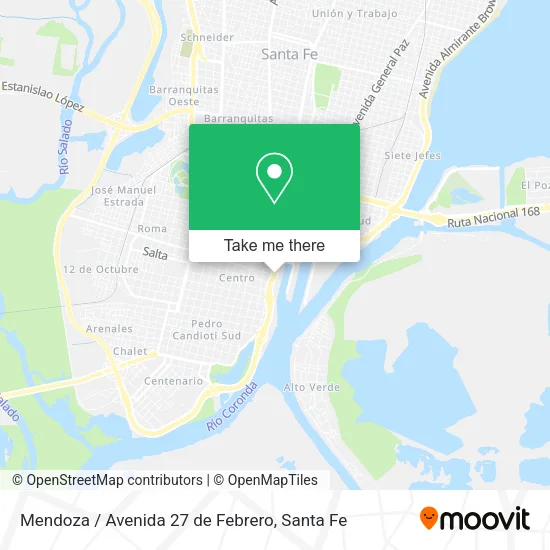 Mapa de Mendoza / Avenida 27 de Febrero
