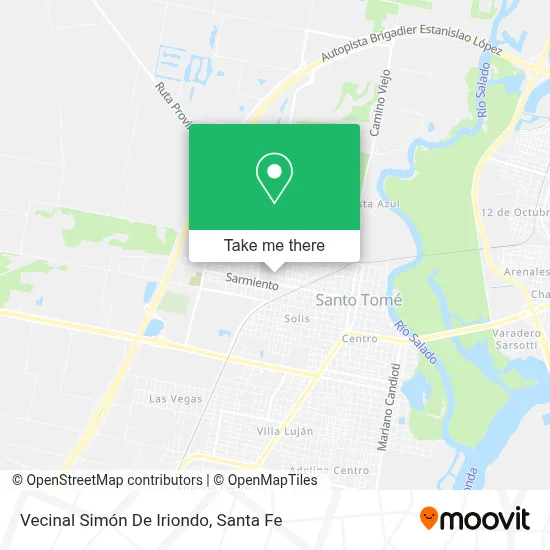 Vecinal Simón De Iriondo map