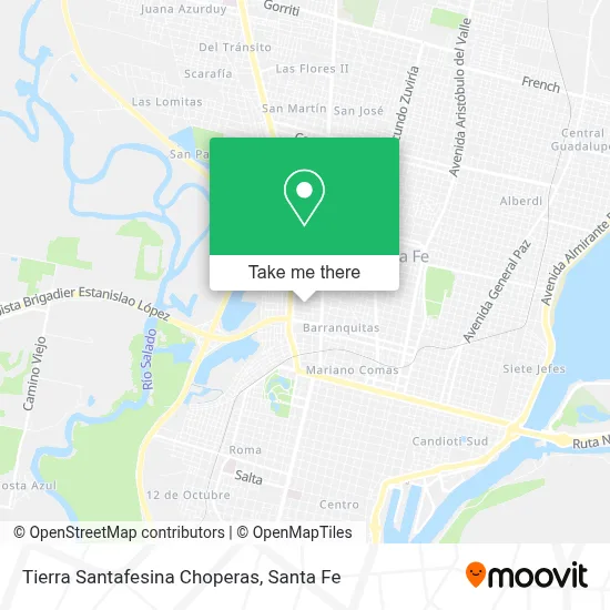 Tierra Santafesina Choperas map