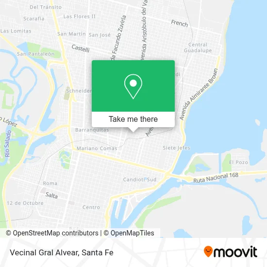 Vecinal Gral Alvear map