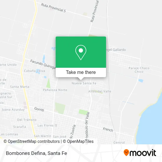 Bombones Defina map