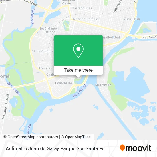 Mapa de Anfiteatro Juan de Garay Parque Sur