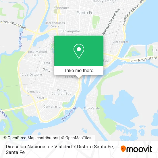 Mapa de Dirección Nacional de Vialidad 7 Distrito Santa Fe