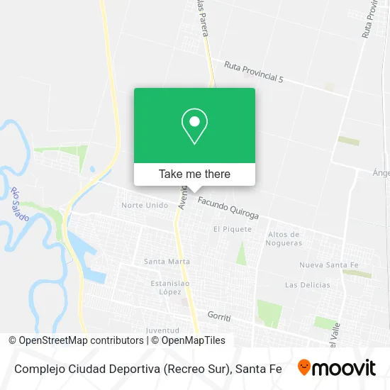Complejo Ciudad Deportiva (Recreo Sur) map