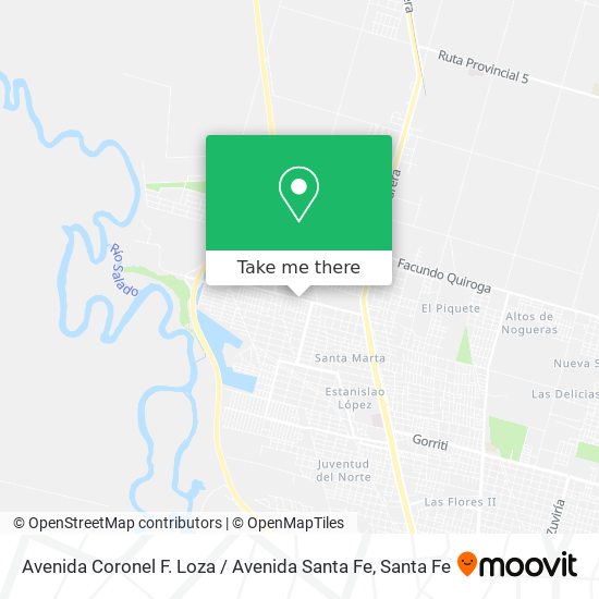 Avenida Coronel F. Loza / Avenida Santa Fe map