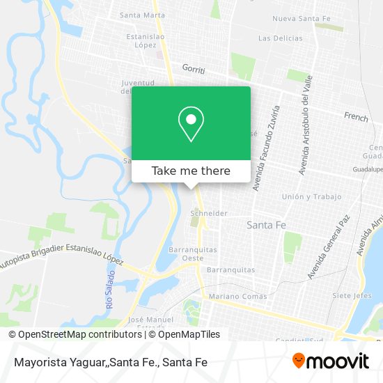 Mapa de Mayorista Yaguar,,Santa Fe.