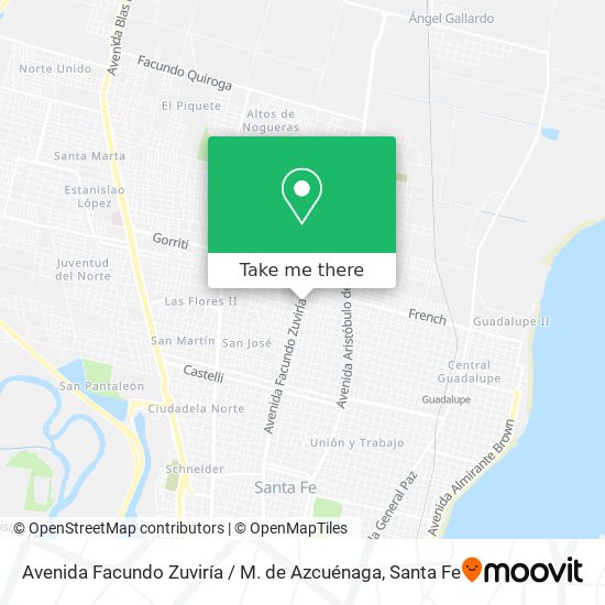 Mapa de Avenida Facundo Zuviría / M. de Azcuénaga