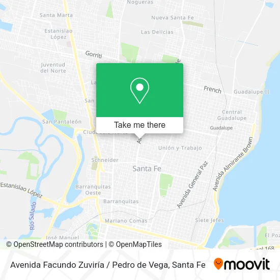 Mapa de Avenida Facundo Zuviría / Pedro de Vega