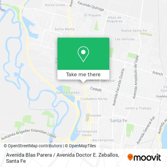 Mapa de Avenida Blas Parera / Avenida Doctor E. Zeballos