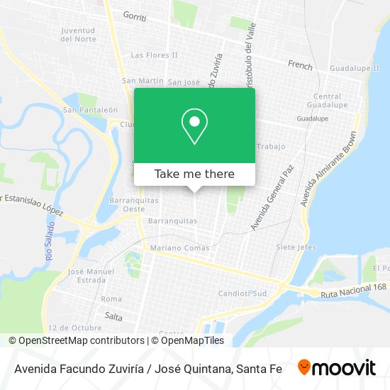 Mapa de Avenida Facundo Zuviría / José Quintana