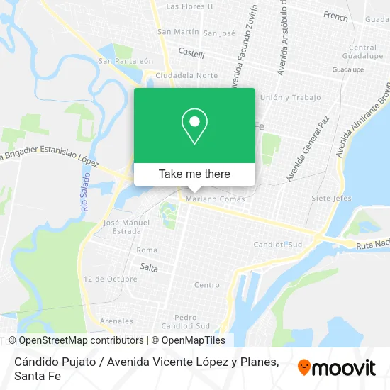Cándido Pujato / Avenida Vicente López y Planes map
