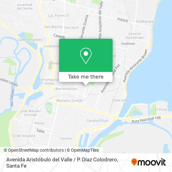 Mapa de Avenida Aristóbulo del Valle / P. Díaz Colodrero