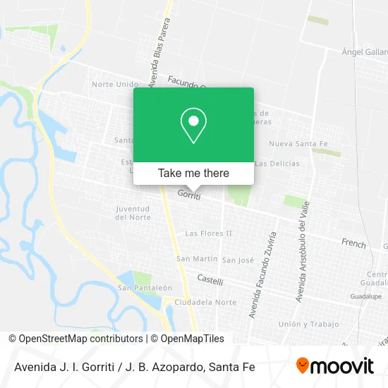 Avenida J. I. Gorriti / J. B. Azopardo map