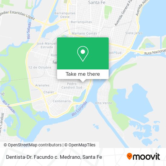 Mapa de Dentista-Dr. Facundo c. Medrano