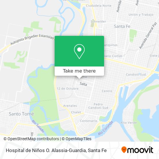 Mapa de Hospital de Niños O. Alassia-Guardia