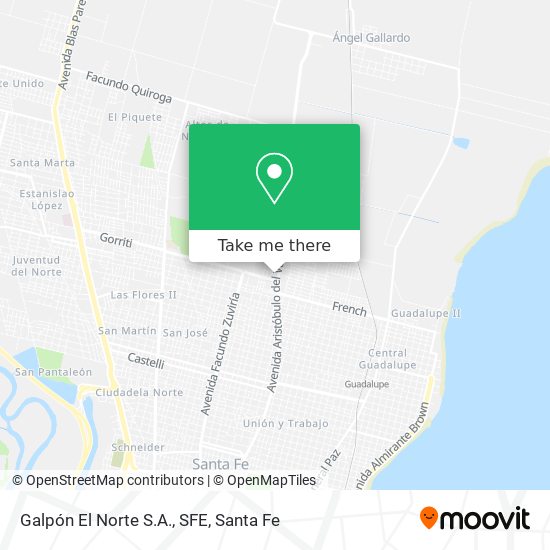 Galpón El Norte S.A., SFE map