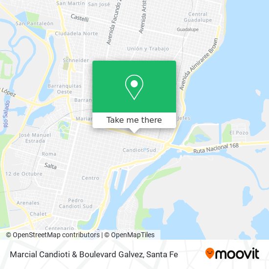 Marcial Candioti & Boulevard Galvez map