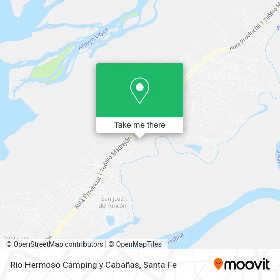 Rio Hermoso Camping y Cabañas map