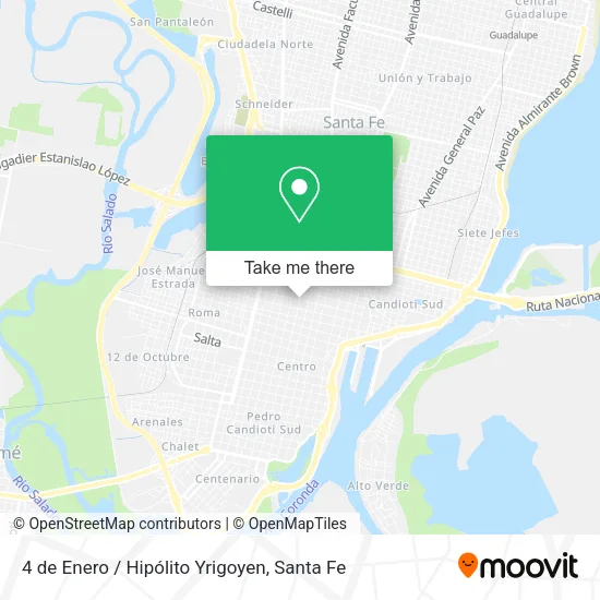 4 de Enero / Hipólito Yrigoyen map