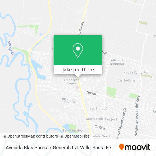 Avenida Blas Parera / General J. J. Valle map