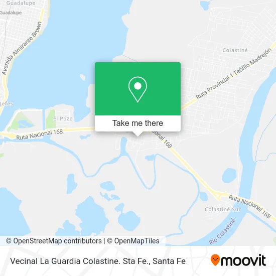 Vecinal La Guardia Colastine. Sta Fe. map