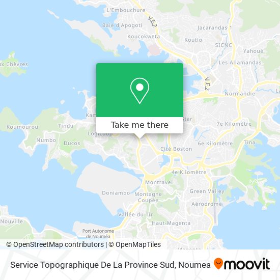 Service Topographique De La Province Sud map