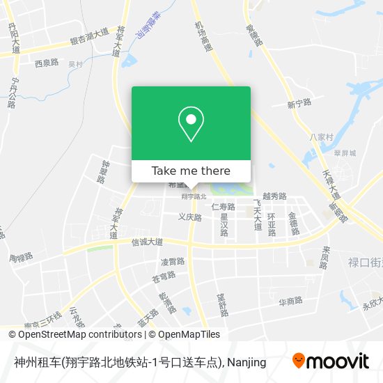神州租车(翔宇路北地铁站-1号口送车点) map