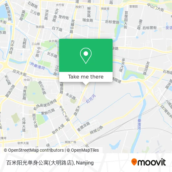 百米阳光单身公寓(大明路店) map