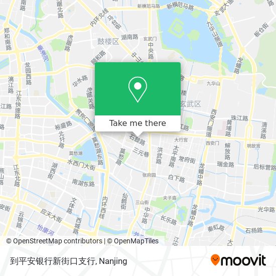 到平安银行新街口支行 map