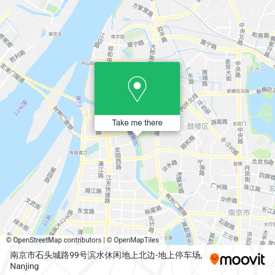 南京市石头城路99号滨水休闲地上北边-地上停车场 map