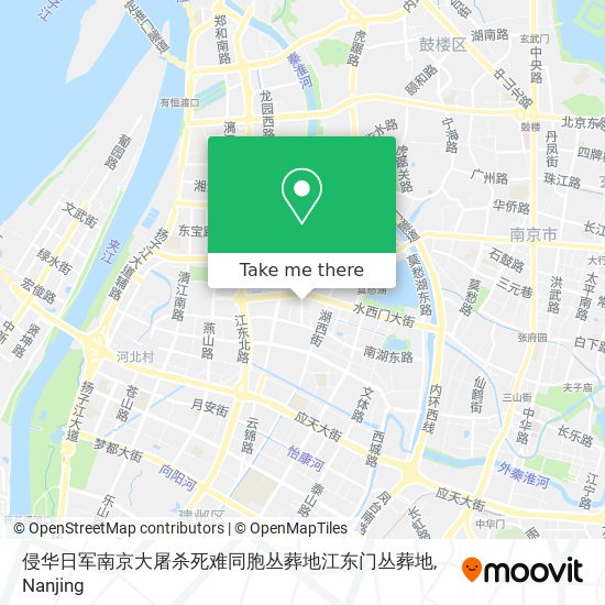 侵华日军南京大屠杀死难同胞丛葬地江东门丛葬地 map