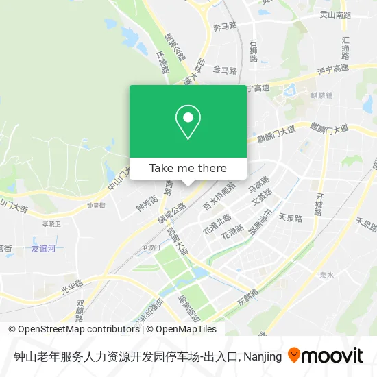 钟山老年服务人力资源开发园停车场-出入口 map