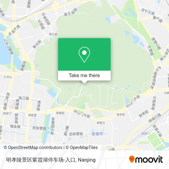 明孝陵景区紫霞湖停车场-入口 map