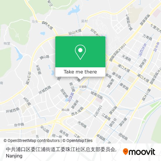 中共浦口区委江浦街道工委珠江社区总支部委员会 map