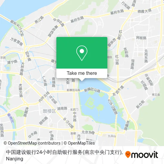 中国建设银行24小时自助银行服务(南京中央门支行) map