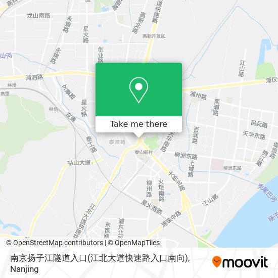 南京扬子江隧道入口(江北大道快速路入口南向) map