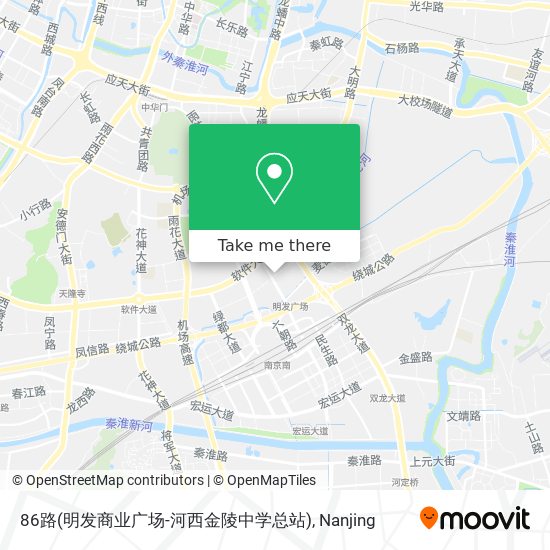 86路(明发商业广场-河西金陵中学总站) map