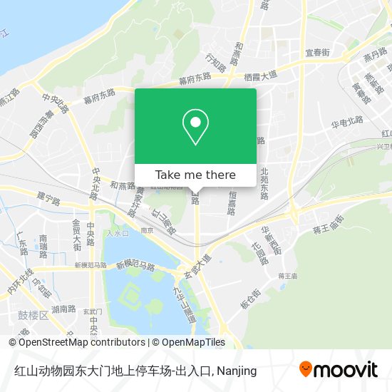 红山动物园东大门地上停车场-出入口 map