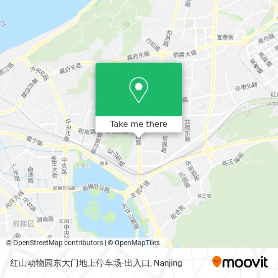 红山动物园东大门地上停车场-出入口 map