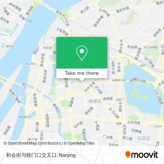 和会街与校门口交叉口 map