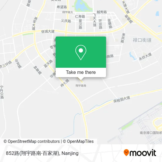 852路(翔宇路南-百家湖) map