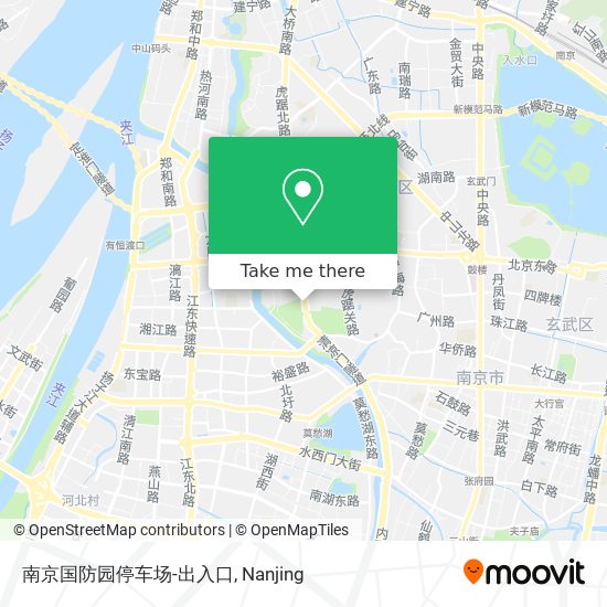 南京国防园停车场-出入口 map