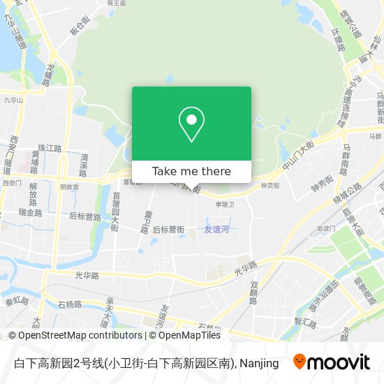 白下高新园2号线(小卫街-白下高新园区南) map