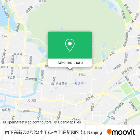 白下高新园2号线(小卫街-白下高新园区南) map