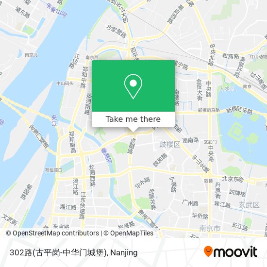 302路(古平岗-中华门城堡) map